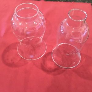 Hurricane shade. Etched crystal. Princess House. Lot of 2. Vintage